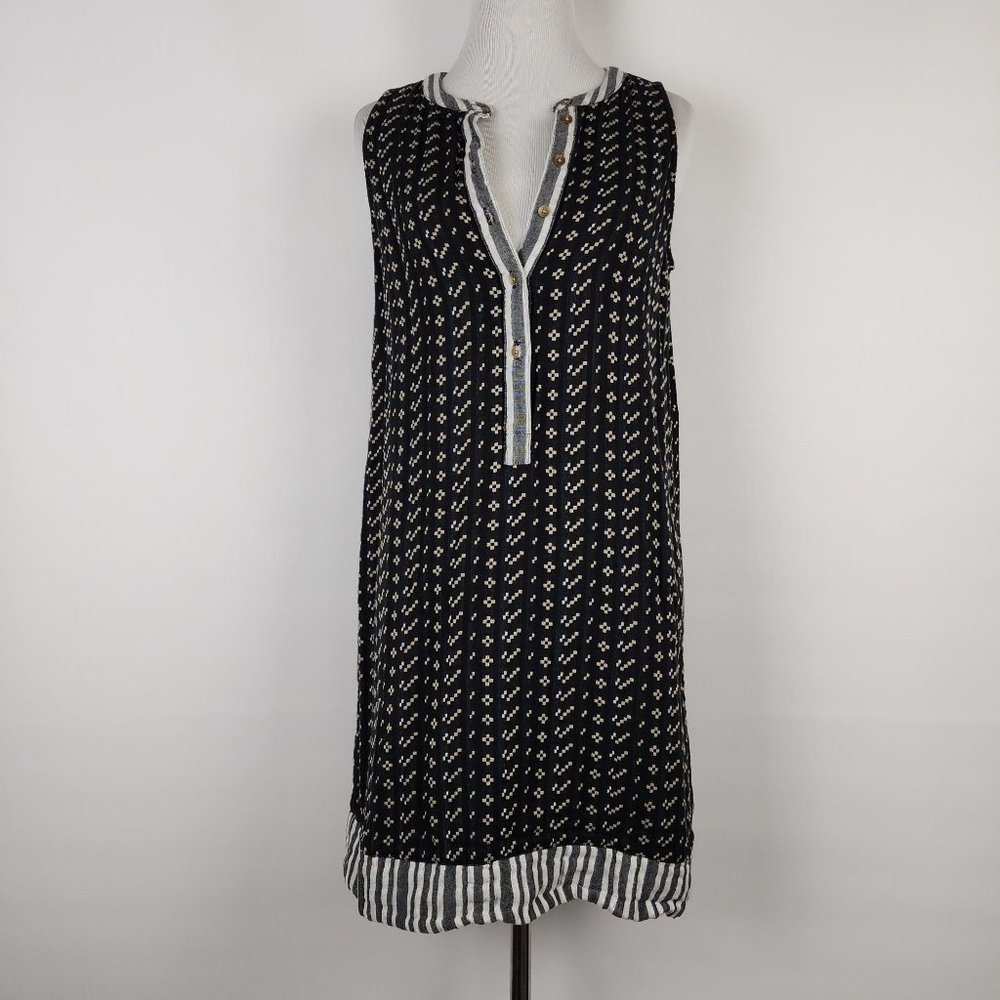 Loft Lounge Boho Casual Black Sleeveless Dress Size XS Resort 100% Cotton